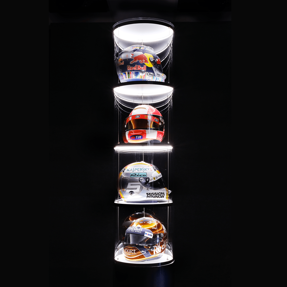 Lighted helmet showcase